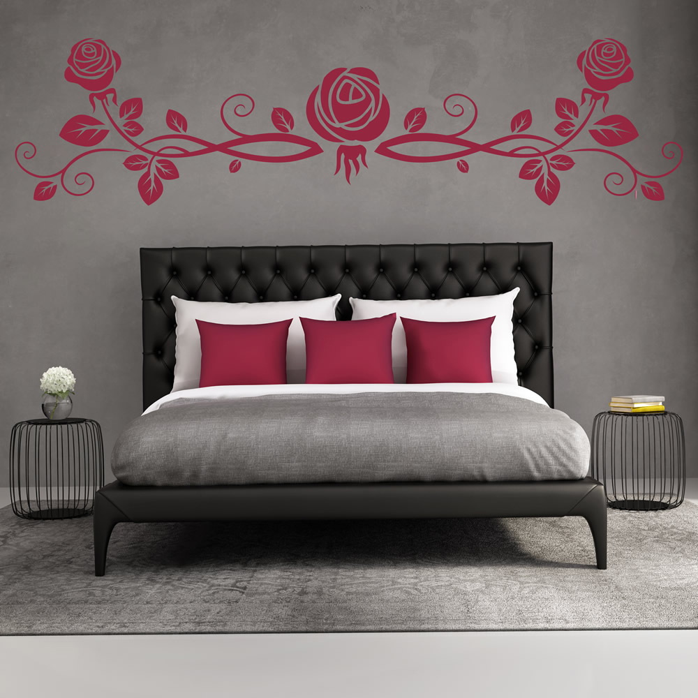 Flower Rose Floral Headboard Wall Sticker