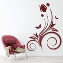 Flower Tulip Floral Butterfly Wall Sticker