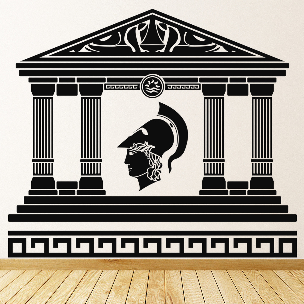 Greek Temple Roman Soldier Wall Sticker