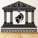 Greek Temple Roman Soldier Wall Sticker