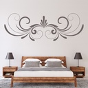 Grand Swirl Floral Headboard Wall Sticker