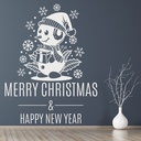Merry Christmas Snowman Wall Sticker - Mod2