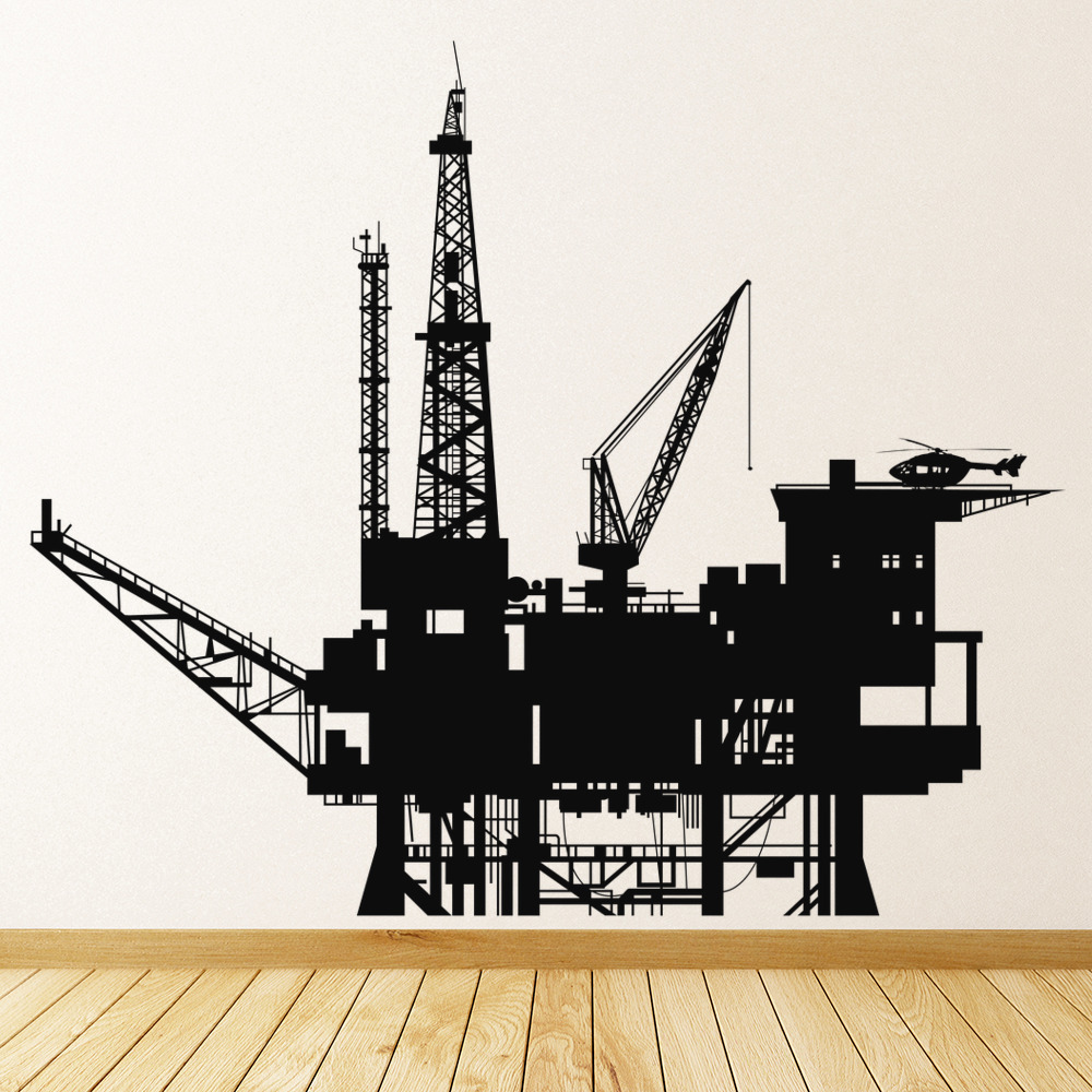 Oil Rig Ocean Boats Drill Wall Sticker