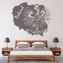 Poland Map White Eagle Wall Sticker