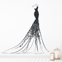 Princess Ball Gown Dress Wall Sticker