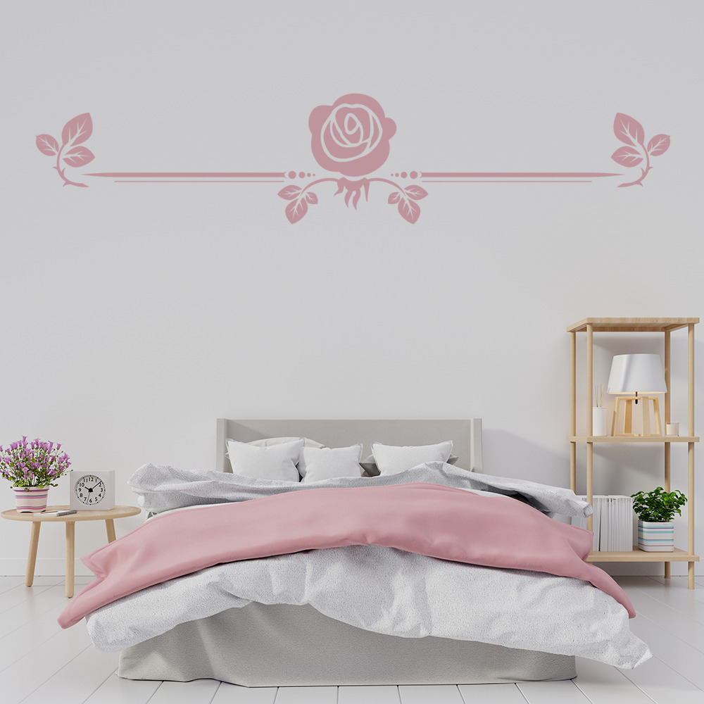 Rose Bud Border Floral Headboard Wall Sticker