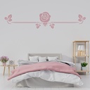 Rose Bud Border Floral Headboard Wall Sticker