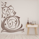 Swirl Leaf Floral Corner Wall Sticker