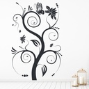 Swirl Tree Butterflies Wall Sticker