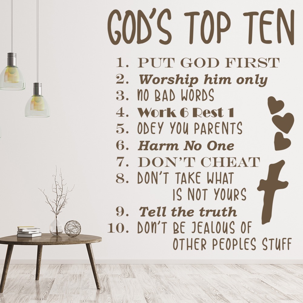 Ten Commandments Exodus Bible God Wall Sticker