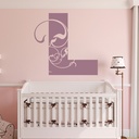 Personalised Letter Swirl Design Wall Sticker
