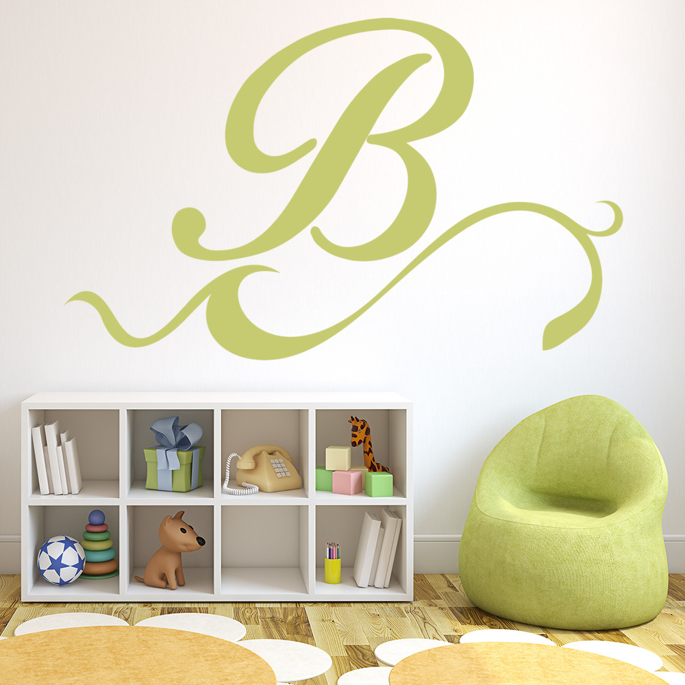 Personalised Letter Swirl Wall Sticker