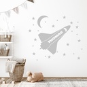 Personalised Moon Stars Space Rocket Wall Sticker