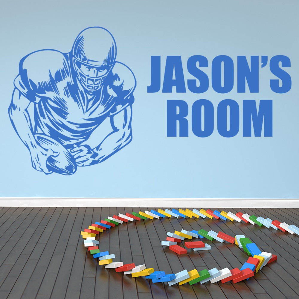 Personalised Name American Football Player Wall Sticker