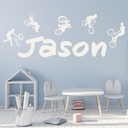 Personalised Name BMX Bikes Wall Sticker