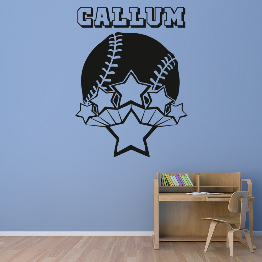 Personalised Name Baseball Wall Sticker