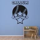 Personalised Name Baseball Wall Sticker