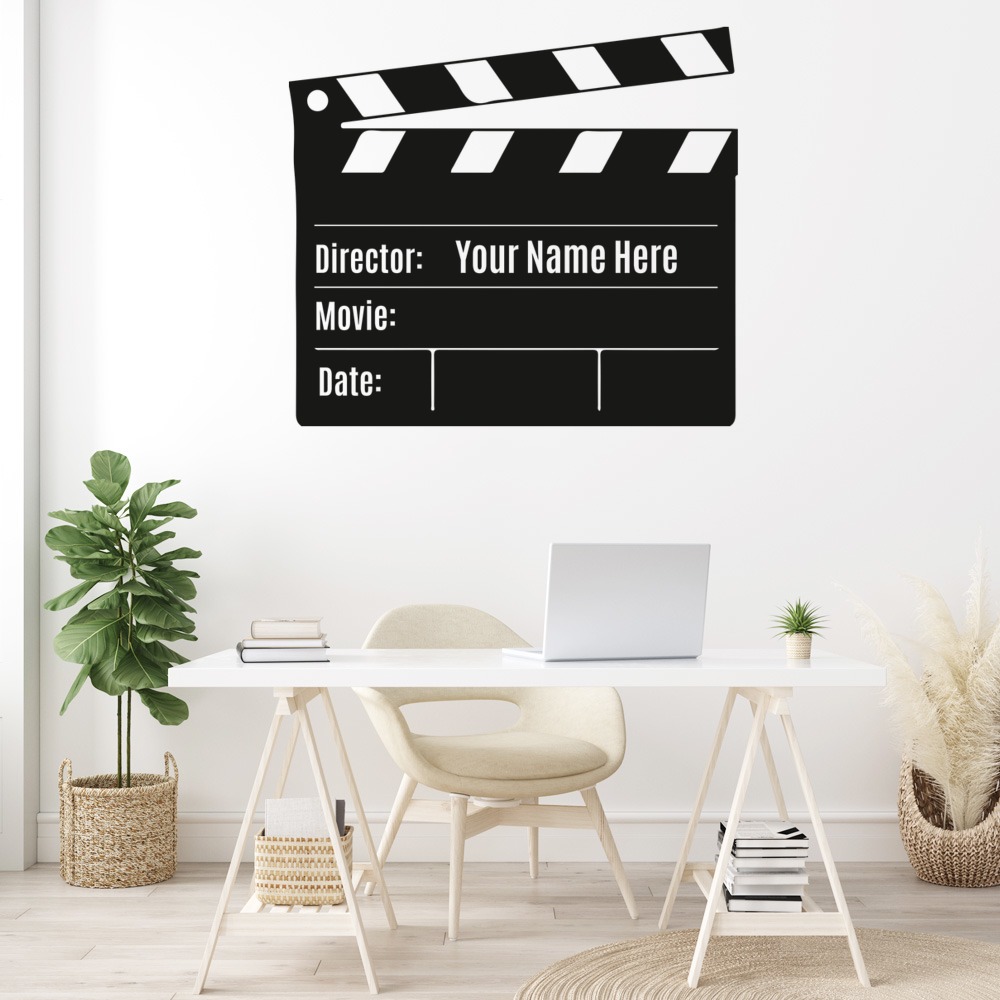 Personalised Name Clapperboard Movie Film Wall Sticker