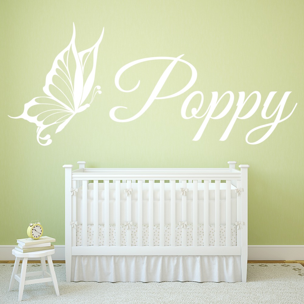 Personalised Name Butterfly Wall Sticker - Mod6