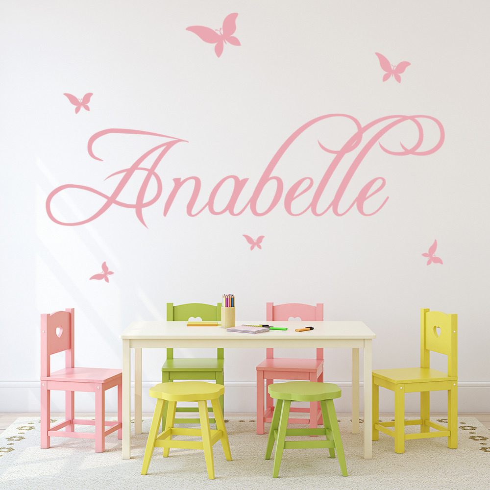 Personalised Name Butterfly Wall Sticker - Mod5
