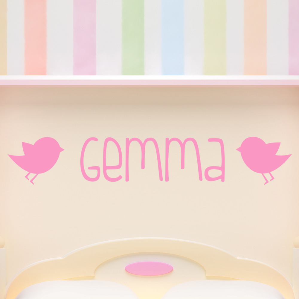 Personalised Name Chicks Birds Wall Sticker