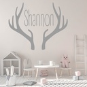 Personalised Name Deer Antler Wall Sticker