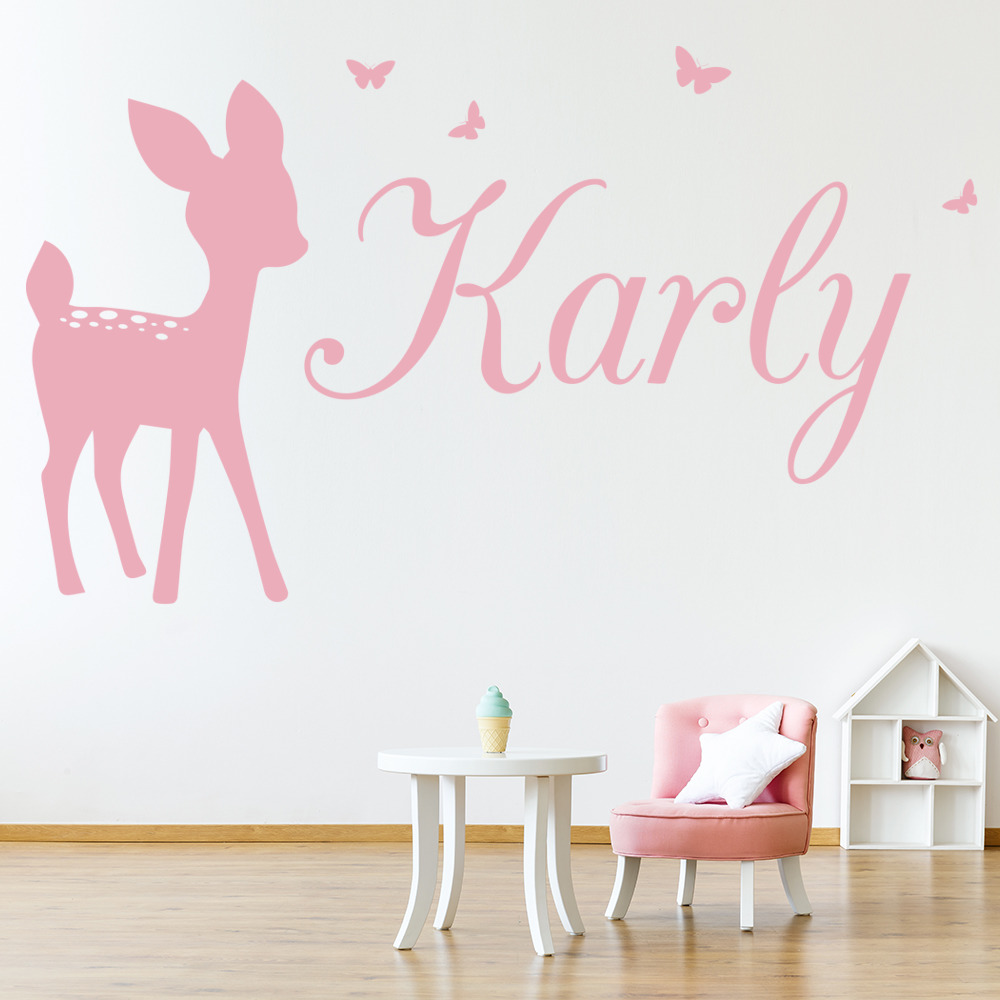 Personalised Name Deer Bambi Wall Sticker