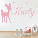 Personalised Name Deer Bambi Wall Sticker