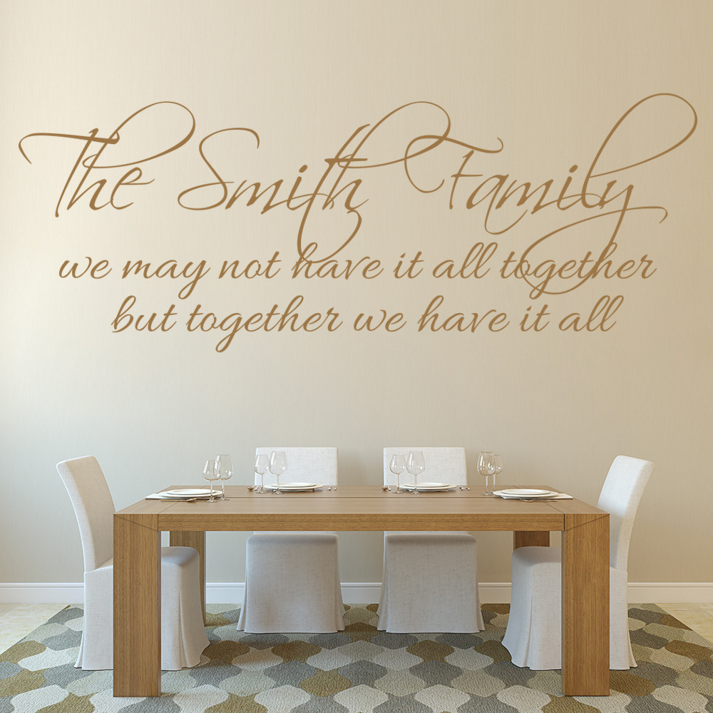 Personalised Name Family Quote Wall Sticker - Mod7