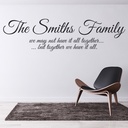 Personalised Name Family Quote Wall Sticker - Mod9