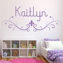 Personalised Name Fleur De Lis Wall Sticker
