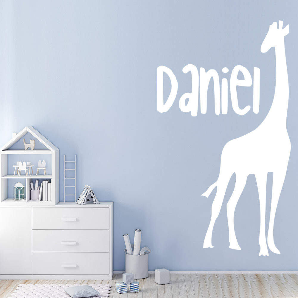 Personalised Name Giraffe Wall Sticker