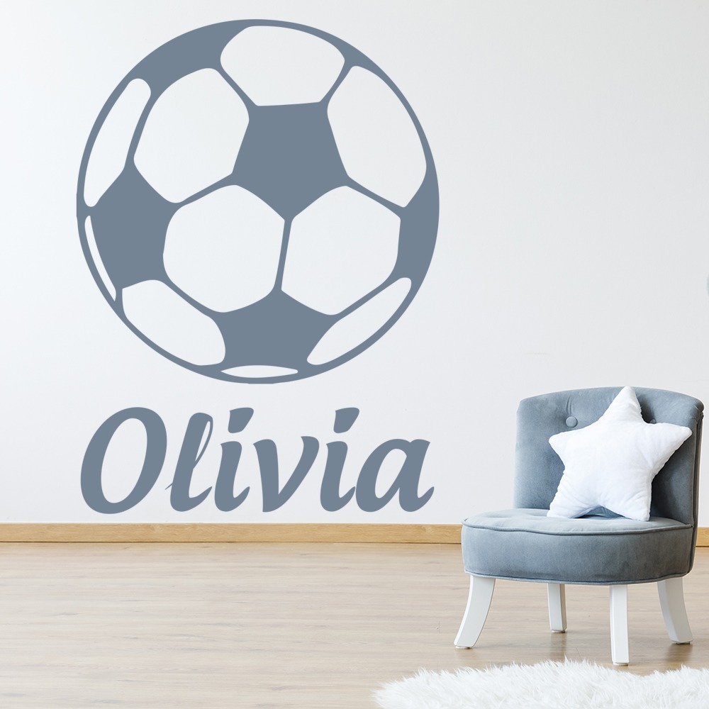 Personalised Name Girls Boys Football Wall Sticker