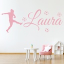 Personalised Name Girls Football Strike Wall Sticker