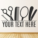 Personalised Name Hair Salon Barbers Wall Sticker