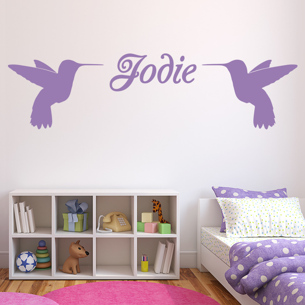 Personalised Name Hummingbird Bird Wall Sticker