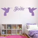 Personalised Name Hummingbird Bird Wall Sticker