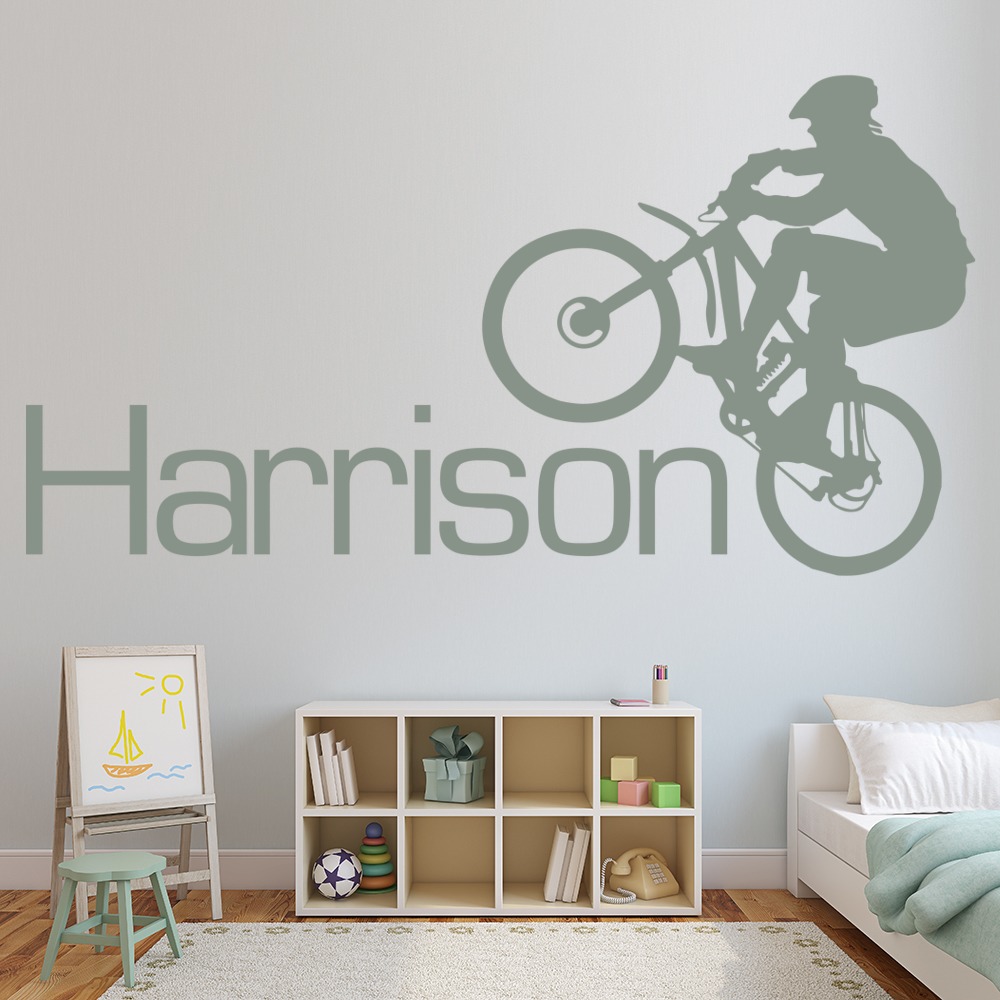 Personalised Name Mountain Bike Wall Sticker