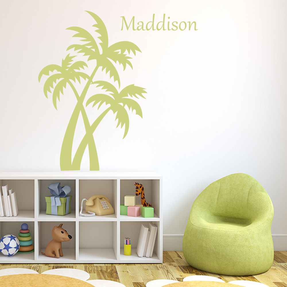 Personalised Name Palm Tree Wall Sticker