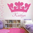 Personalised Name Princess Crown Wall Sticker - Mod5