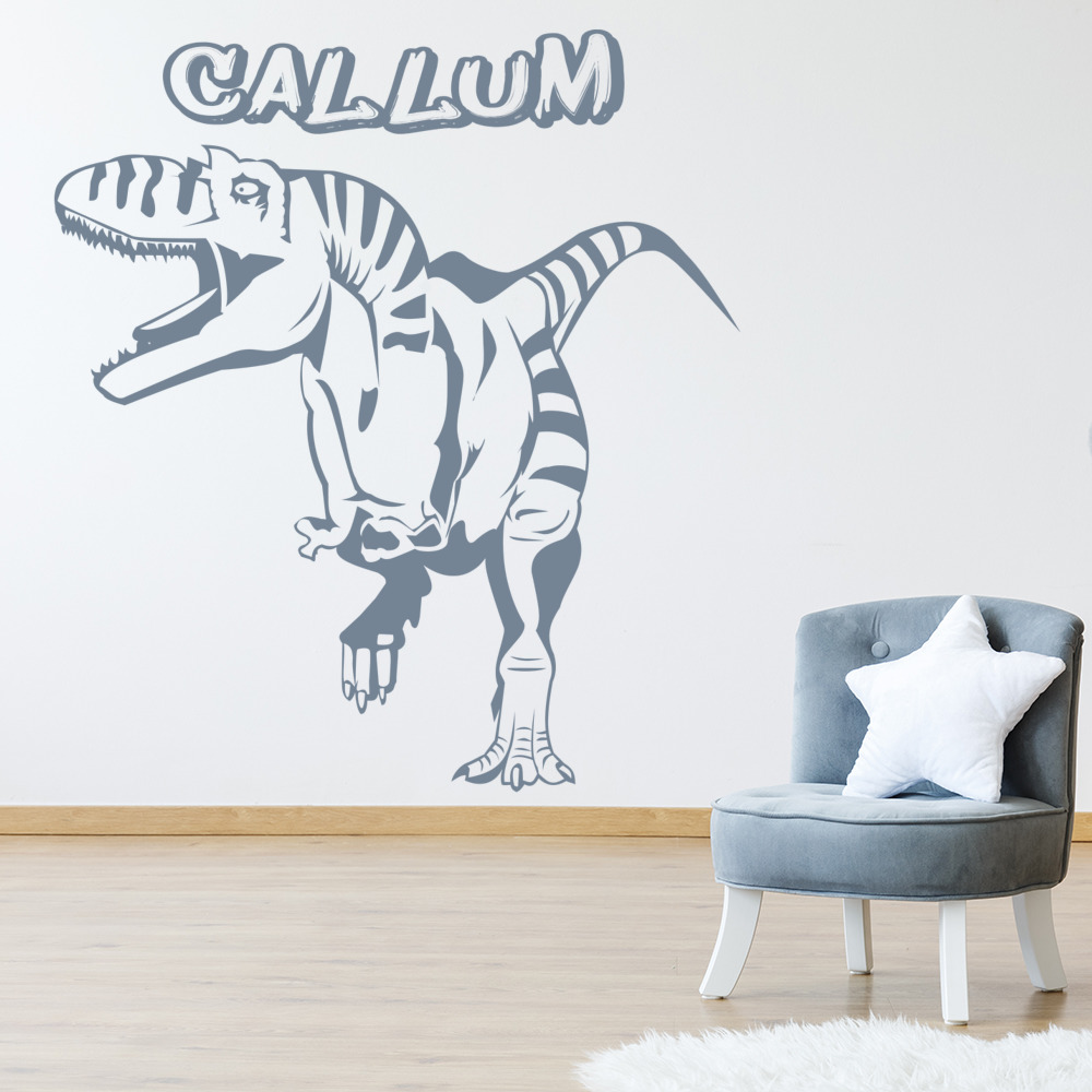 Personalised Name T-Rex Dinosaur Wall Sticker