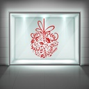 Festive Floral Christmas Bauble Window Sticker