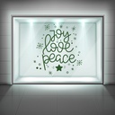 Joy Love Peace Christmas Snowflake Design Window Sticker
