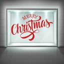 Merry Christmas Swirl Font Window Sticker