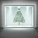 Merry Christmas Tree Window Sticker
