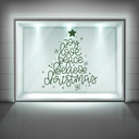Joy Love Peace Christmas Tree Quote Window Sticker