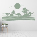 Dinosaur Landscape Scene Wall Sticker