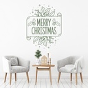Merry Christmas Holly Design Wall Sticker - Mod9