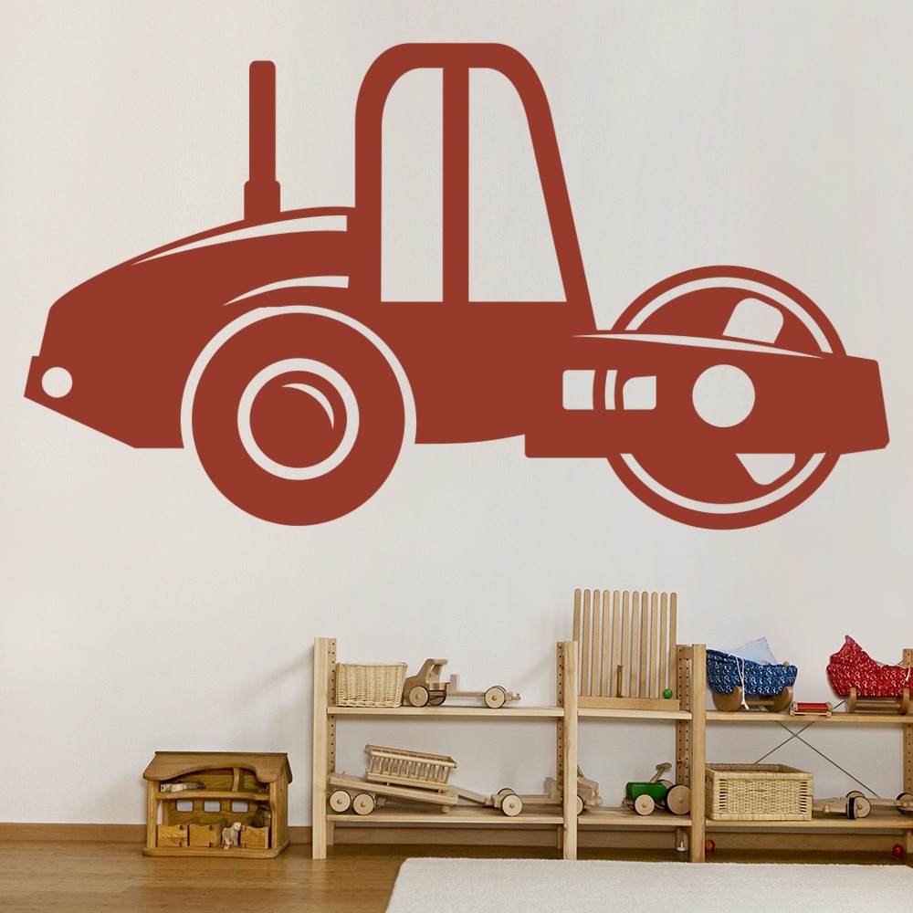 Steam Roller Childrens Construction Wall Sticker