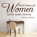 Well Behaved Women Marilyn Monroe Quote Wall Sticker
